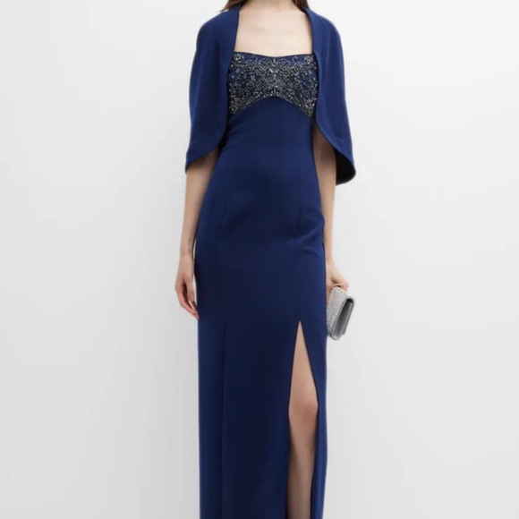 Theia
Brigitta Capelet Beaded Gown - Picture 3 of 8